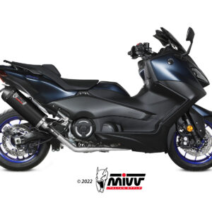 Mivv Full system 2x1 Oval Black con tapa carbono Yamaha T-MAX 560 2022-25