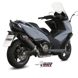 Mivv Full system 2x1 Oval black con tapa carbono Kymco AK550 2017-20
