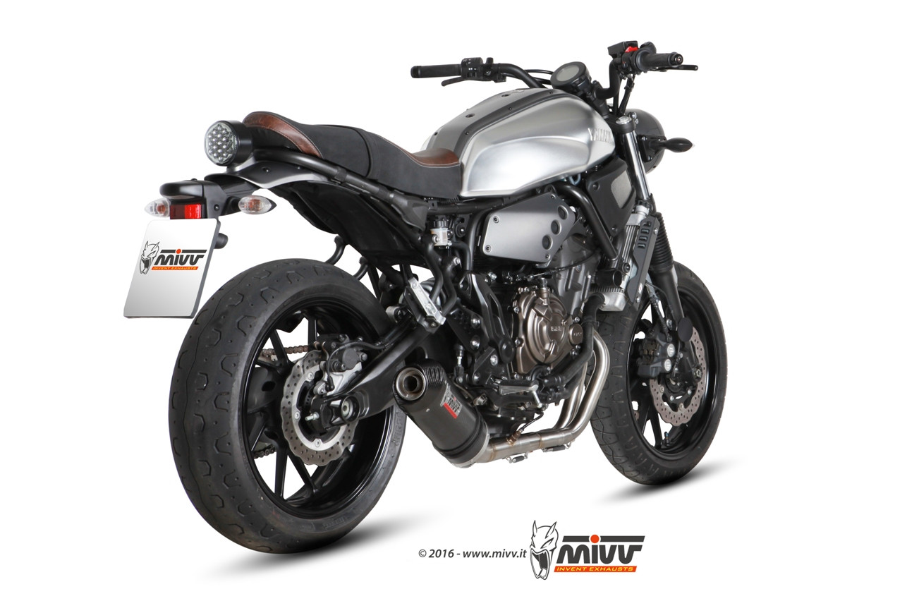 Mivv Full system 2x1 Oval carbono con tapa carbono Yamaha XSR 700 2016-20