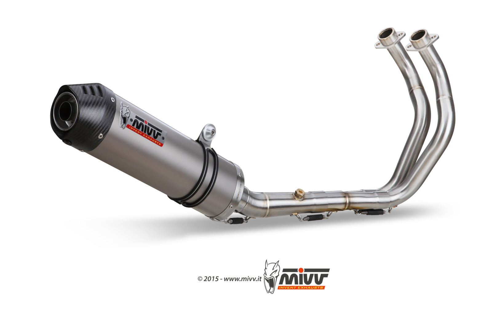 Mivv Full system 2x1 Oval titan con tapa carbono Yamaha XSR 700 2016-20