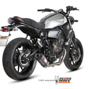 Mivv Full system 2x1 Oval carbono con tapa carbono Yamaha XSR 700 2016-20