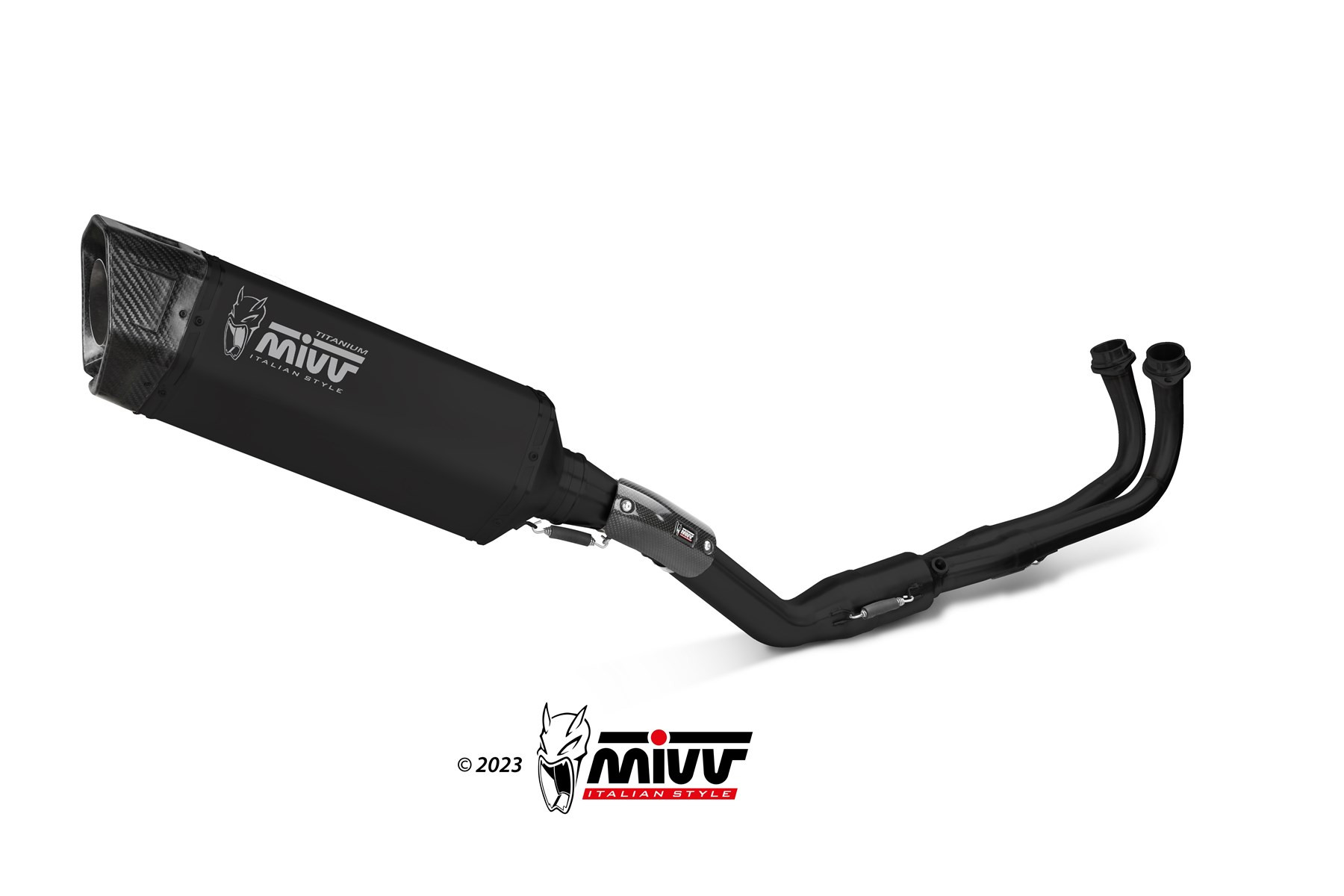 Mivv Full system 2x1 SR-1 Black Titanium Yamaha T-MAX 560 2022-24 (colector negro)