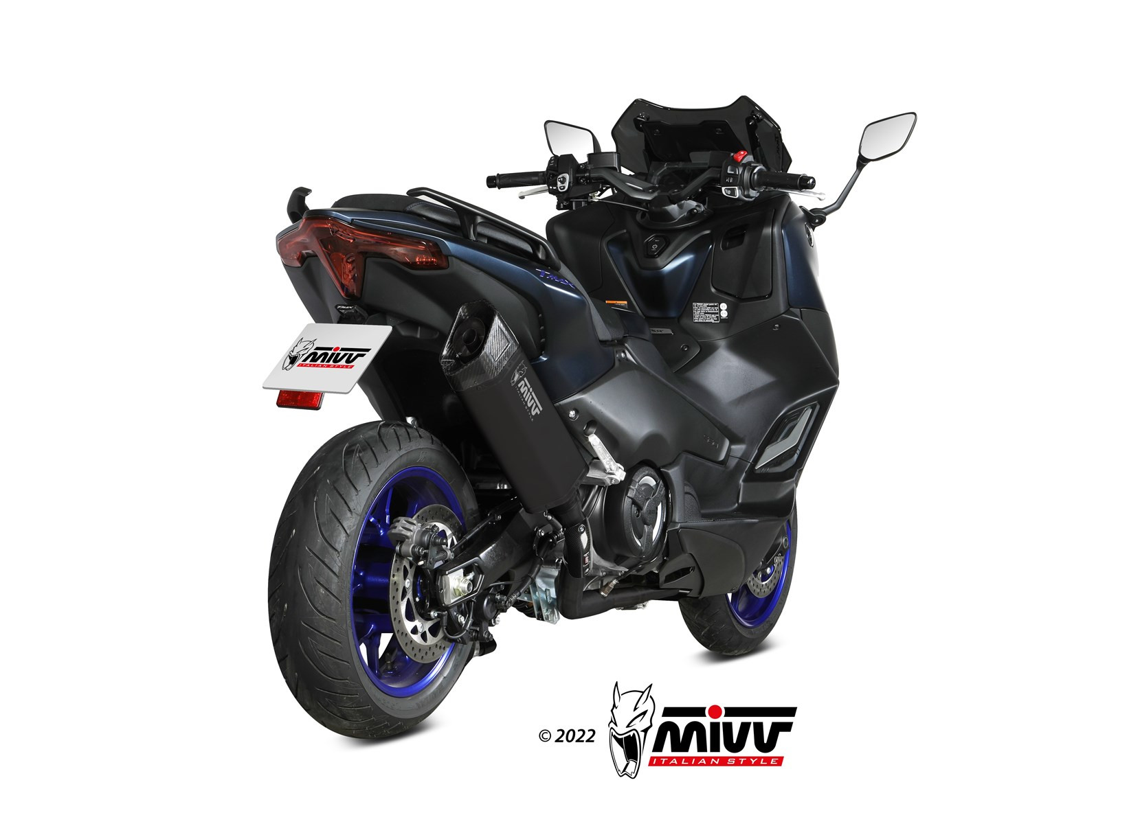 Mivv Full system 2x1 SR-1 Black Titanium Yamaha T-MAX 560 2022-24 (colector negro)