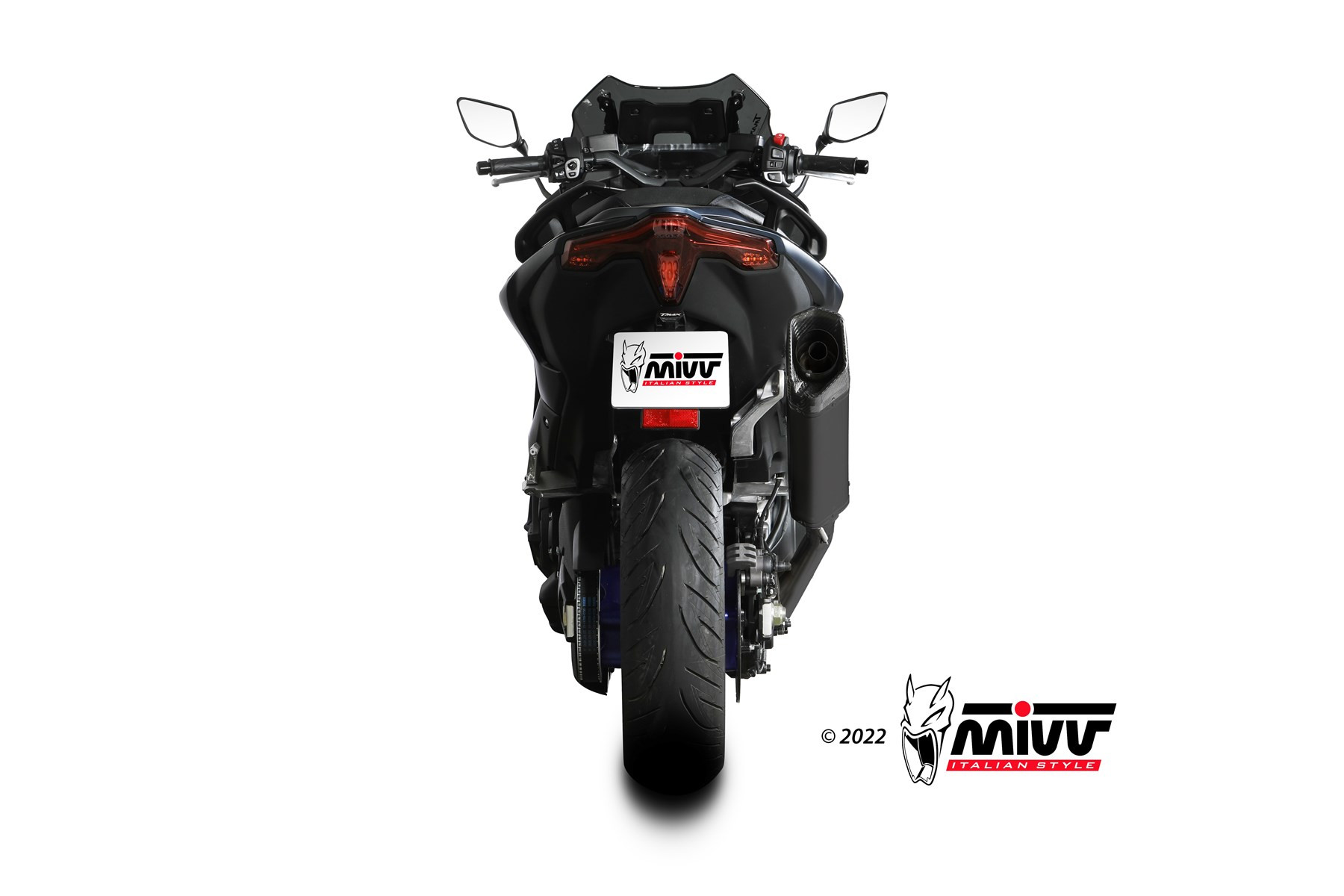 Mivv Full system 2x1 SR-1 Black Titanium Yamaha T-MAX 560 2022-24 (colector negro)