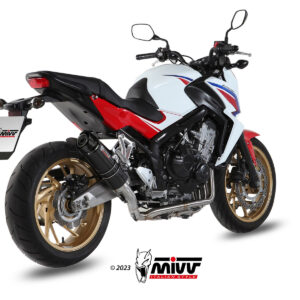 Mivv Slip-On GP black con tapa carbono Honda CB 500 F/X / CBR 500 R 2013-15