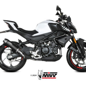 Mivv Slip-On AK-1 Black con tapa de carbono CF Moto 450NK 2023-24