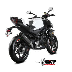 Mivv Slip-On AK-1 Black con tapa de carbono CF Moto 450NK 2023-24