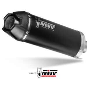Mivv Slip-On AK-1 Black con tapa de carbono CF Moto 450SR 2023-24