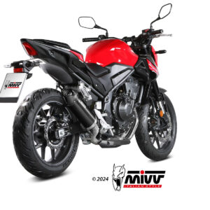 Mivv Slip-On AK-1 Black con tapa de carbono Honda CBR 500 R 2024-25