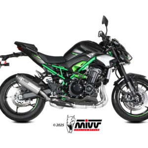 Mivv Slip-On AK-1 Titanio con Tapa de Carbono Kawasaki Z900 2025