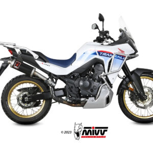 Mivv Slip-On Oval Black con tapa carbono Honda XL750 Transalp 2023-25