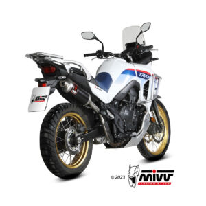 Mivv Slip-On Oval Black con tapa carbono Honda XL750 Transalp 2023-25