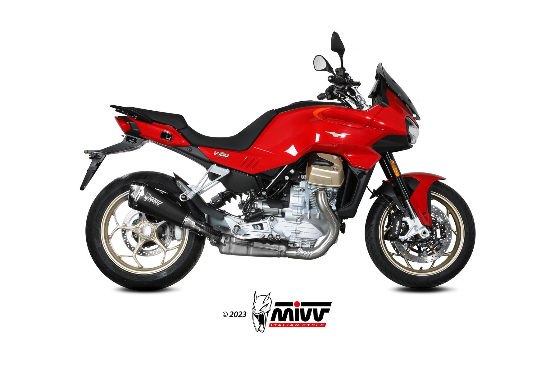 Mivv Slip-On GP Pro Titanium Moto Guzzi V100 Mandello 2022-25