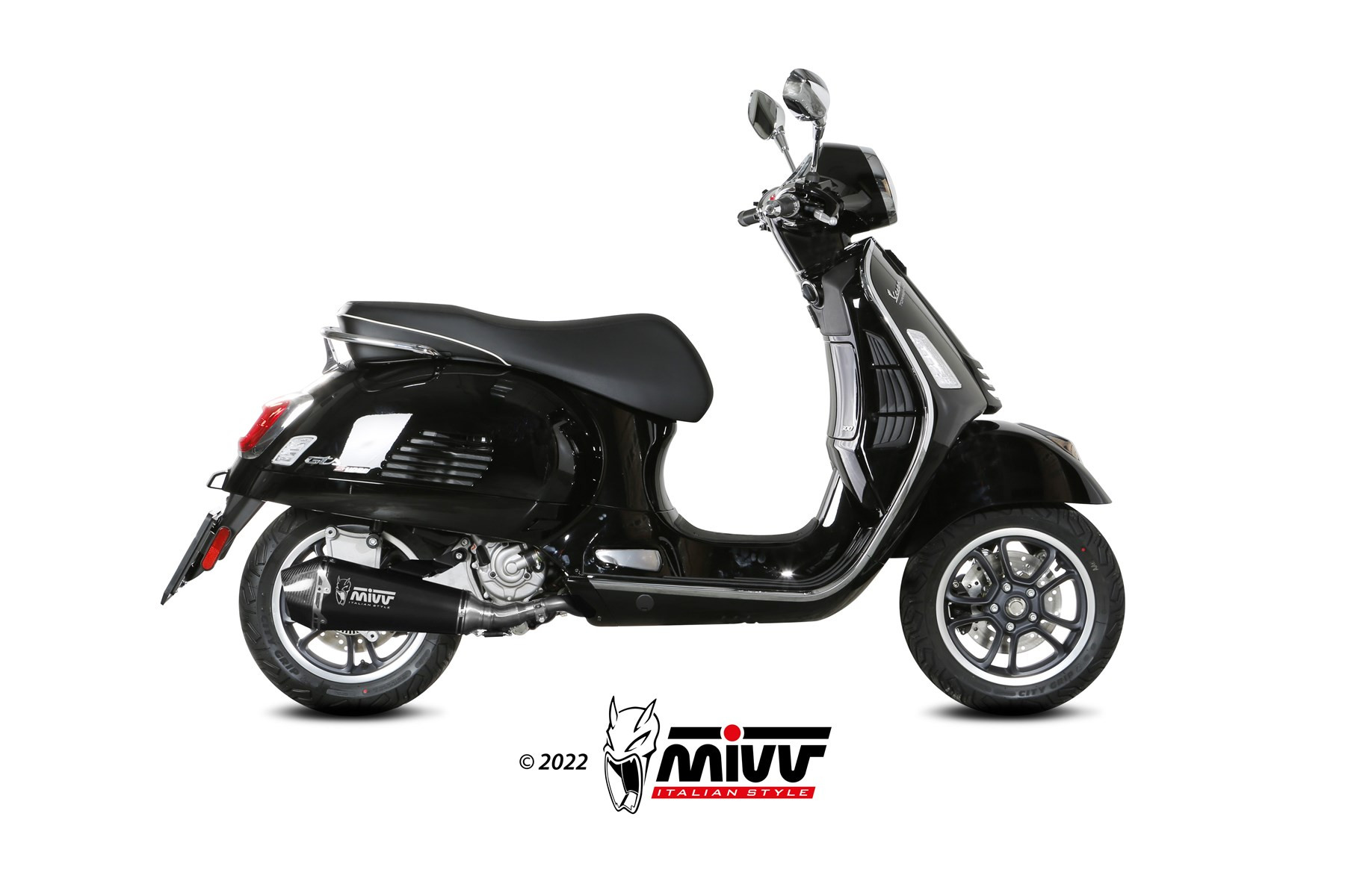 Mivv Slip-On Mover Black Piaggio Vespa GTS 300 2021-24