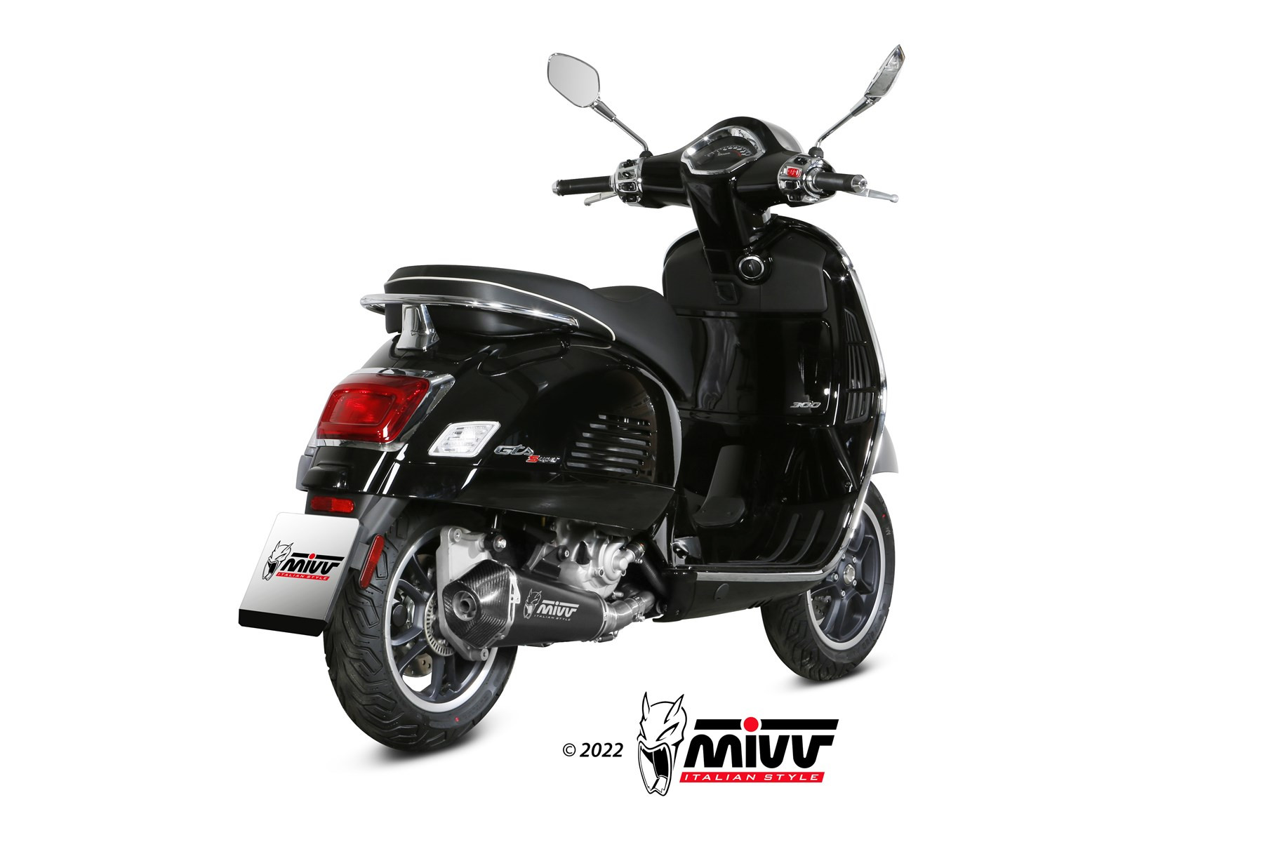 Mivv Slip-On Mover Black Piaggio Vespa GTS 300 2021-24