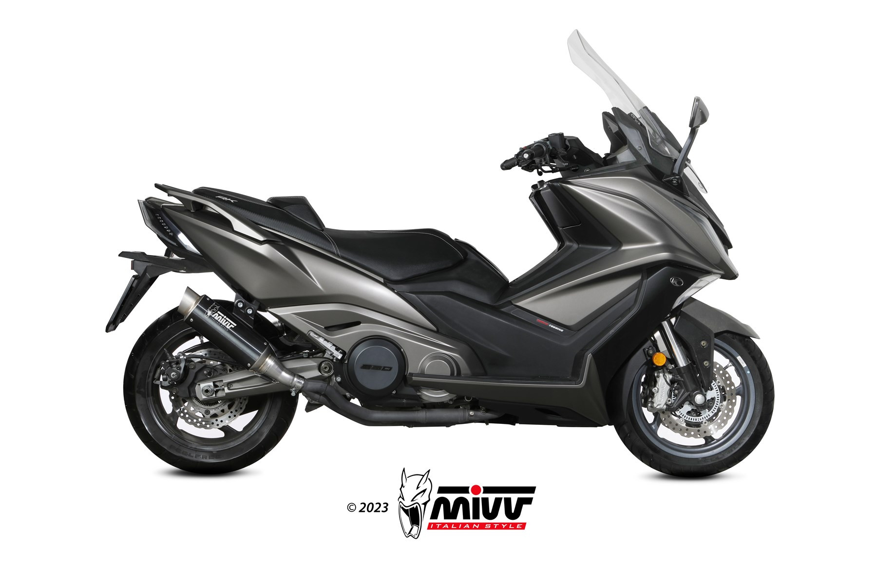 Mivv Slip-On SR-1 Black Kymco AK550 2021-25