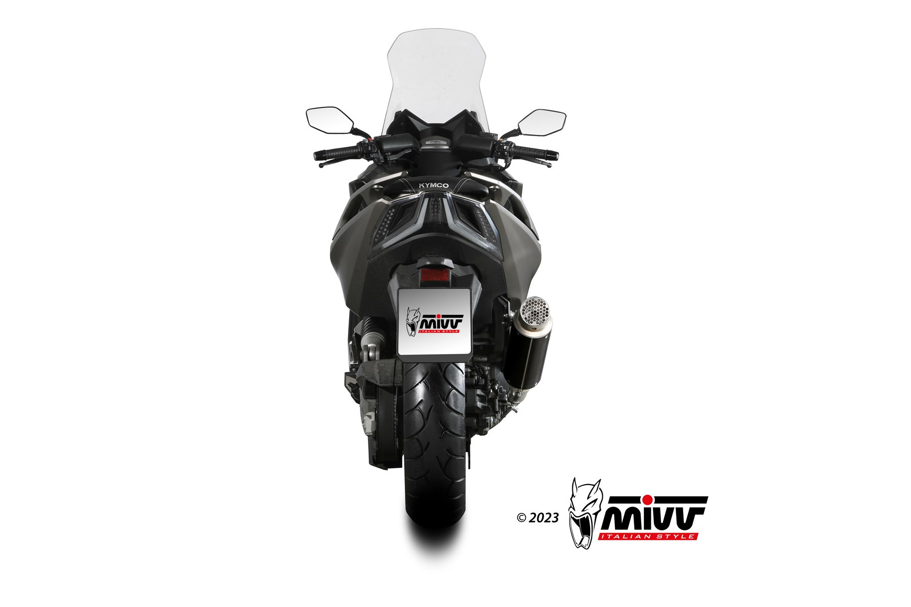 Mivv Slip-On SR-1 Black Kymco AK550 2021-25