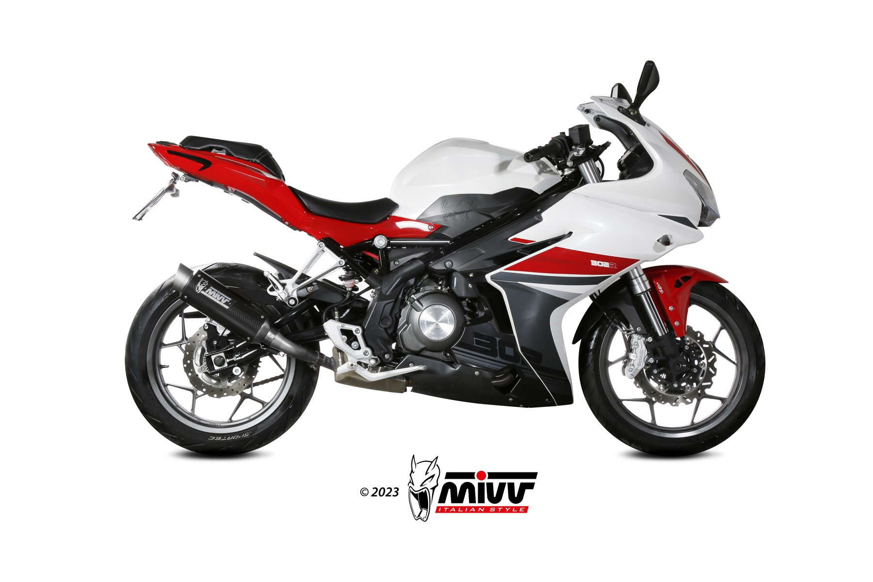 Mivv Slip-On X-M1 Black CF Moto 700 CL-X 2023-25