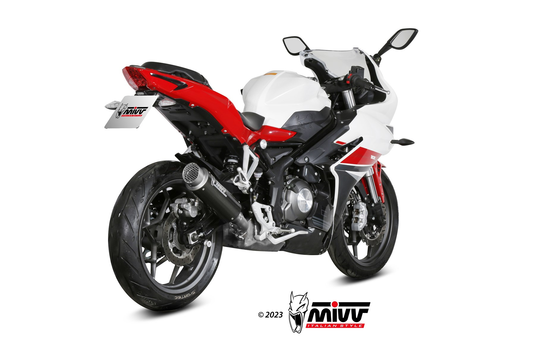 Mivv Slip-On X-M1 Black CF Moto 700 CL-X 2023-25