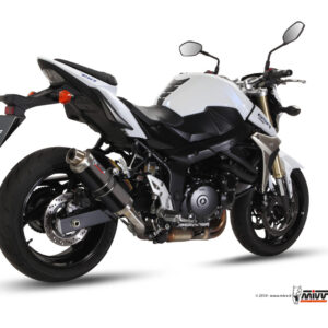 Mivv Slip-On Suono black con tapa carbono Suzuki GSR 750 2011-16