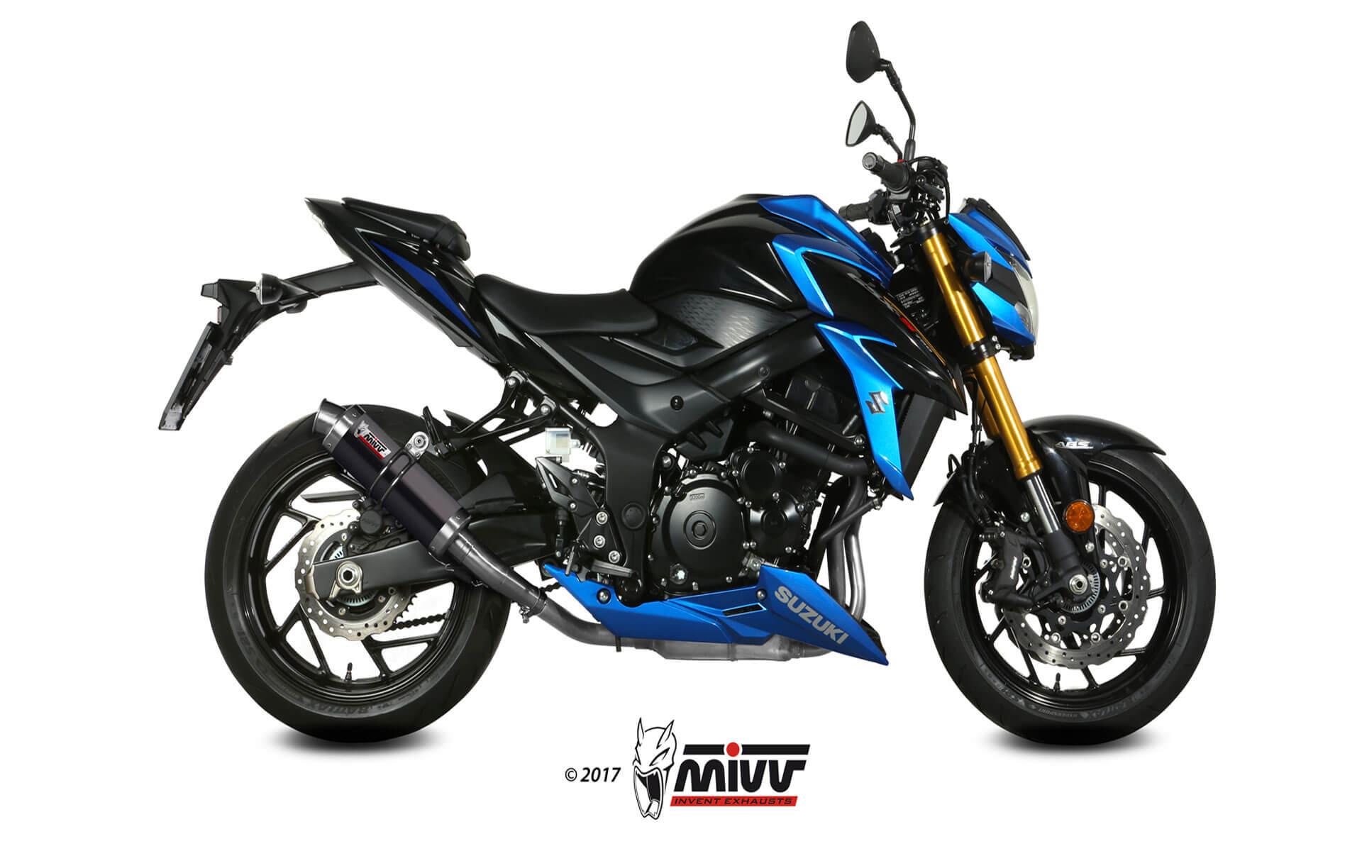 Mivv Slip-On Suono black con tapa carbono Suzuki GSX-S 750 2017-20
