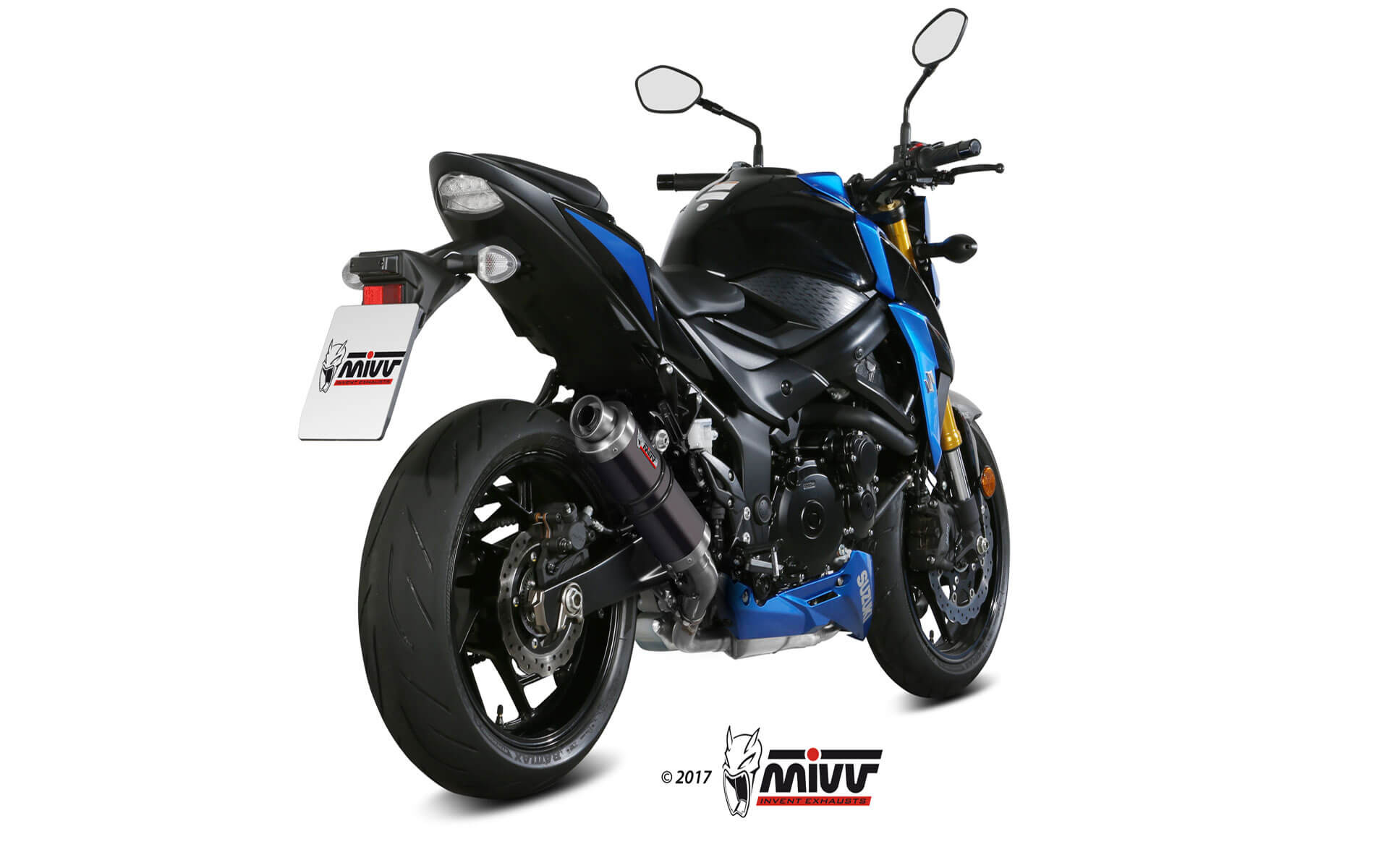 Mivv Slip-On Suono black con tapa carbono Suzuki GSX-S 750 2017-20