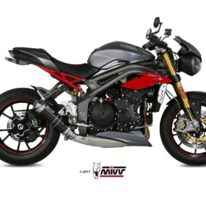 Mivv Slip-On Suono black con tapa carbono Triumph Speed Triple 2016-17