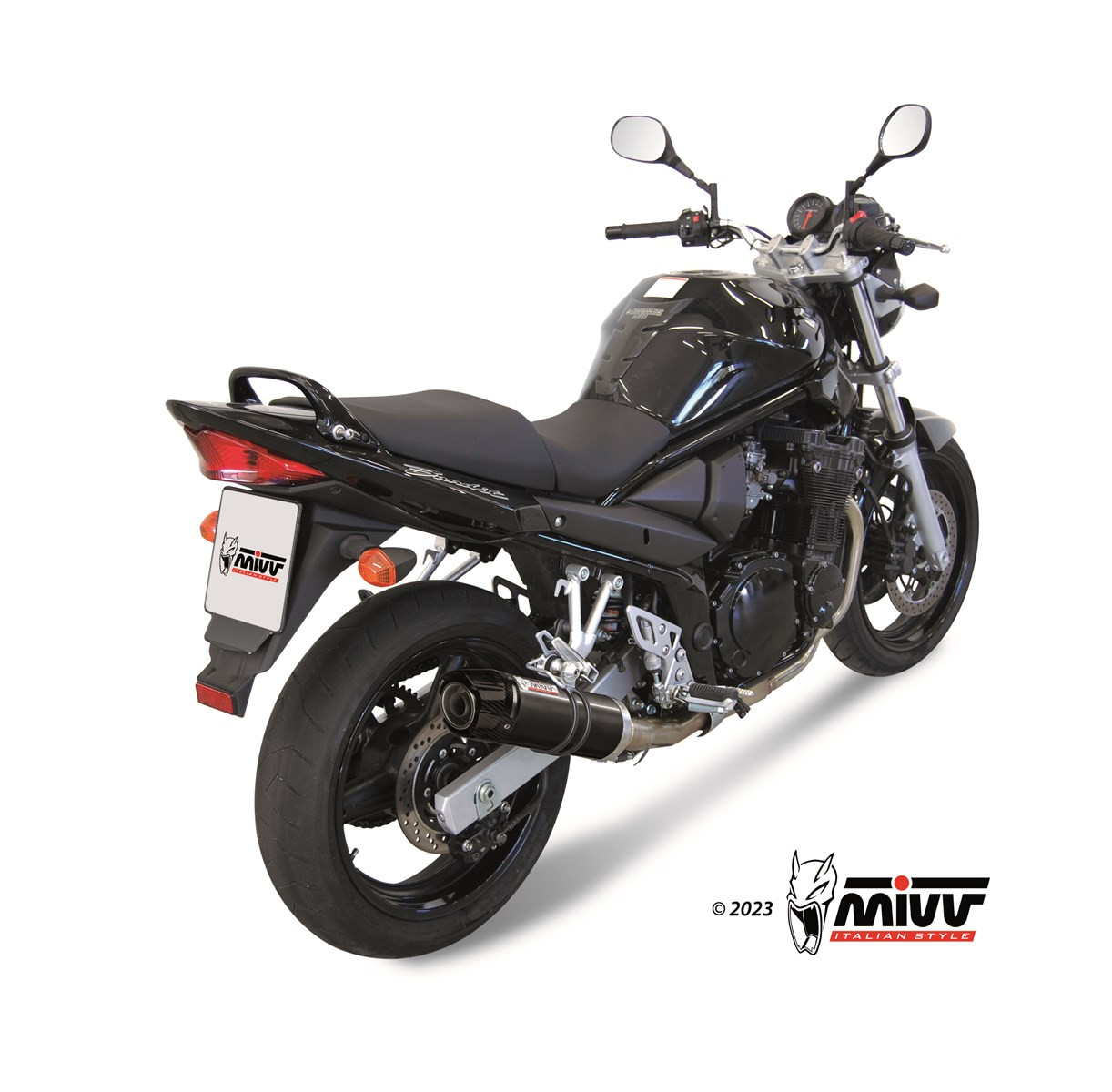 Mivv Slip-On GP black con tapa carbono Suzuki GSF 650 Bandit 2005-06