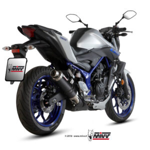 Mivv Full system 2x1 Oval carbono con tapa carbono Yamaha MT-07 / FZ-07 2014-25