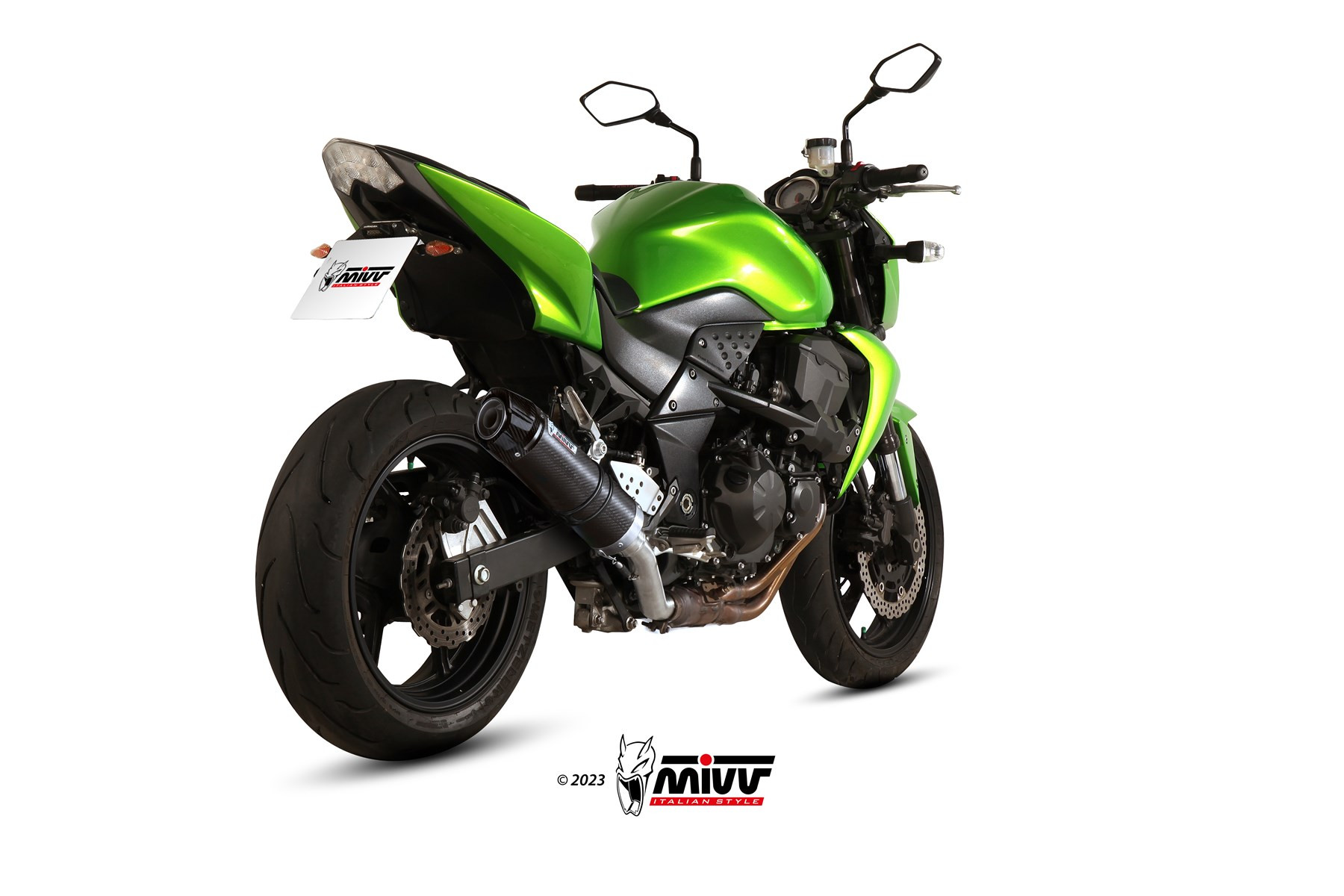 Mivv Slip-On GP carbon con tapa carbono Kawasaki Z750 2007-14