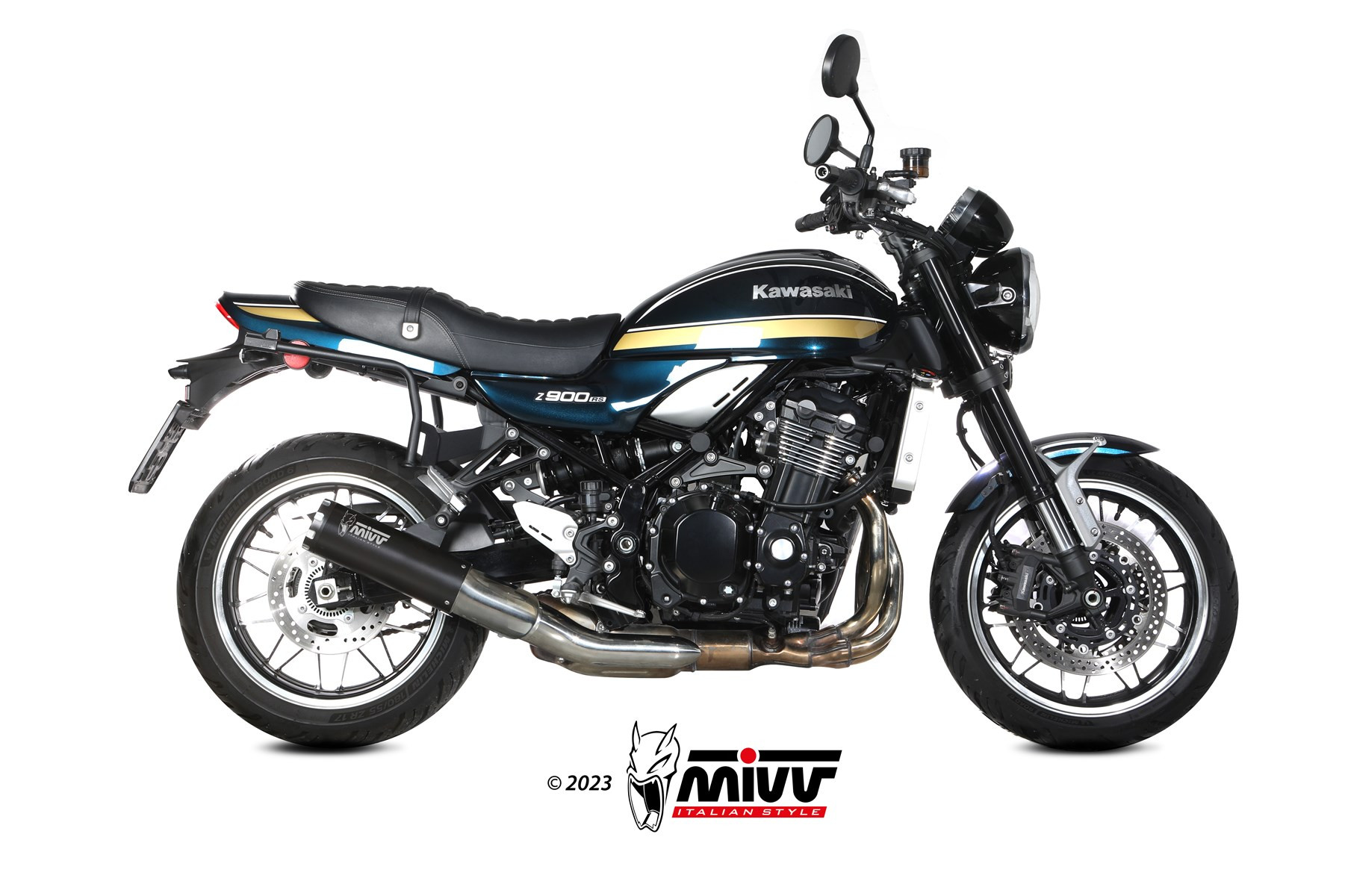 Mivv Slip-On HR-1 Black Kawasaki Z900 RS 2018-25