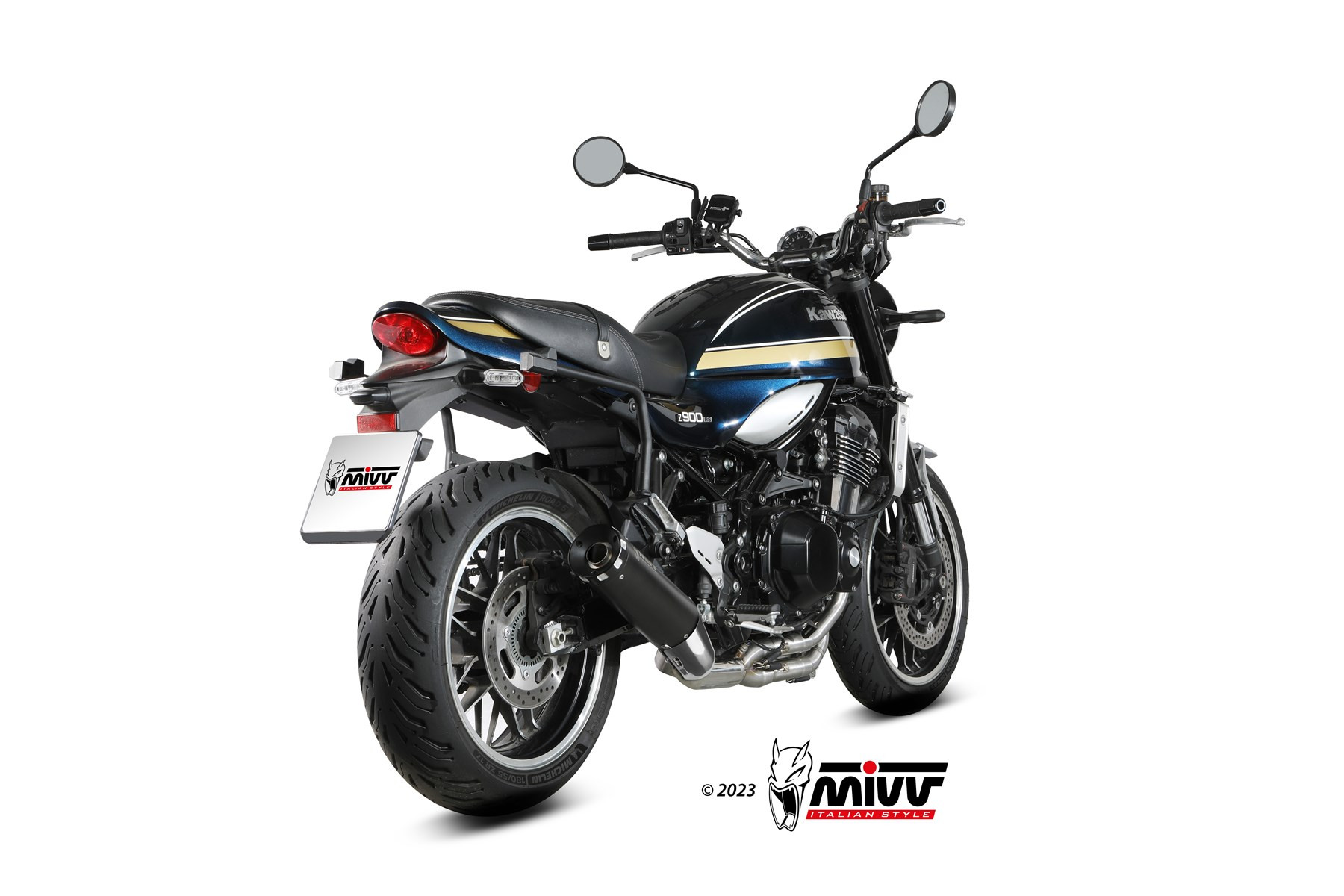 Mivv Slip-On HR-1 Black Kawasaki Z900 RS 2018-25