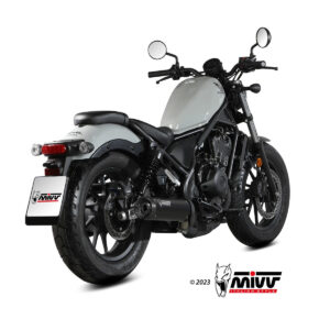 Mivv Slip-On HR-1 Black con tapa en carbono Honda CMX 500 Rebel 2022-24