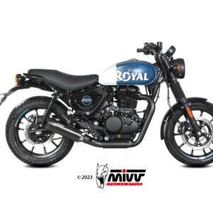 Mivv Slip-On HR-1 Black con tapa en carbono Royal Enfield HNTR 350 2022-24