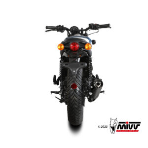 Mivv Slip-On HR-1 Black con tapa en carbono Royal Enfield HNTR 350 2022-24