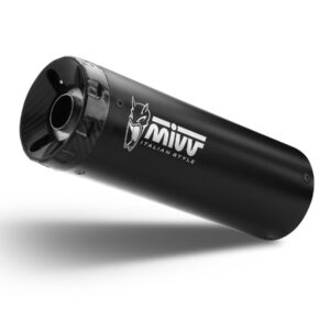 Mivv Slip-On HR-1 Black con tapa en carbono Royal Enfield HNTR 350 2022-24