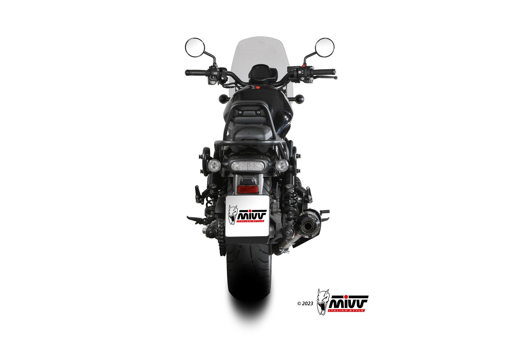 Mivv Slip-On HR-1 Black con tapa en carbono Honda CMX 1100 Rebel 2022-24