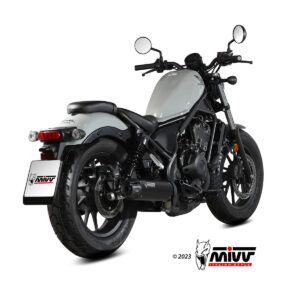 Mivv Slip-On HR-1 Black con tapa en carbono larga Honda CMX 500 Rebel 2022-24