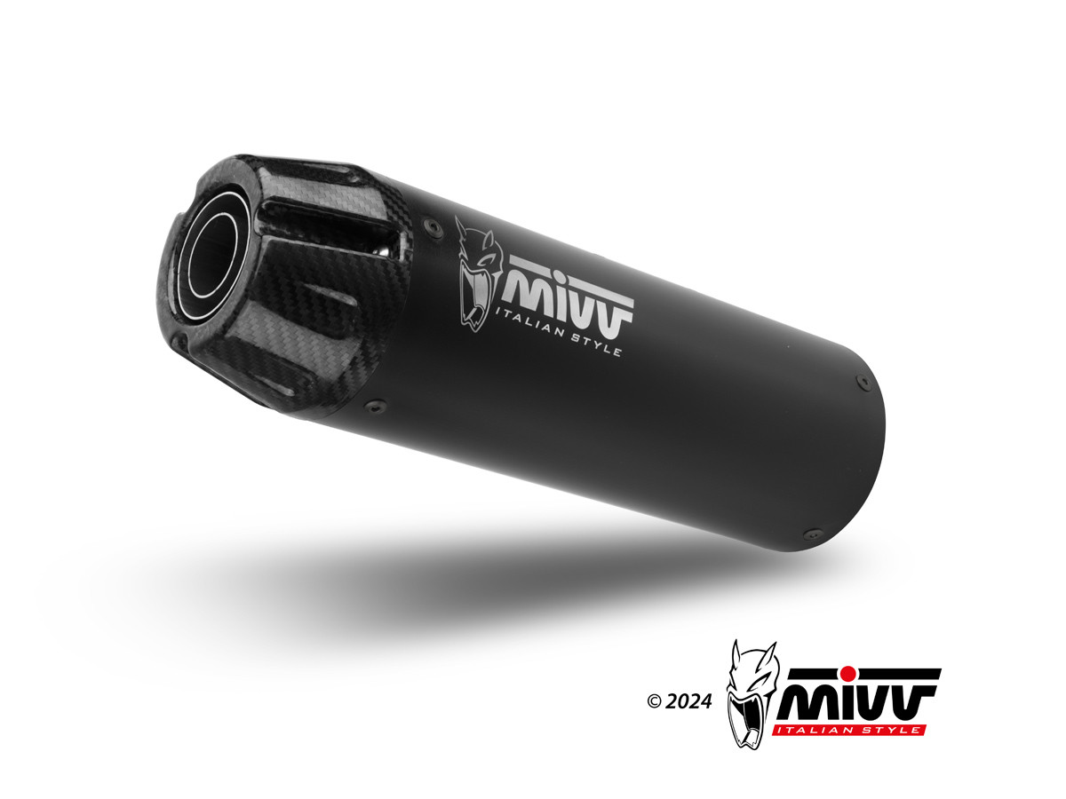 Mivv Slip-On HR-1 Black con tapa en carbono larga Honda CMX 500 Rebel 2022-24