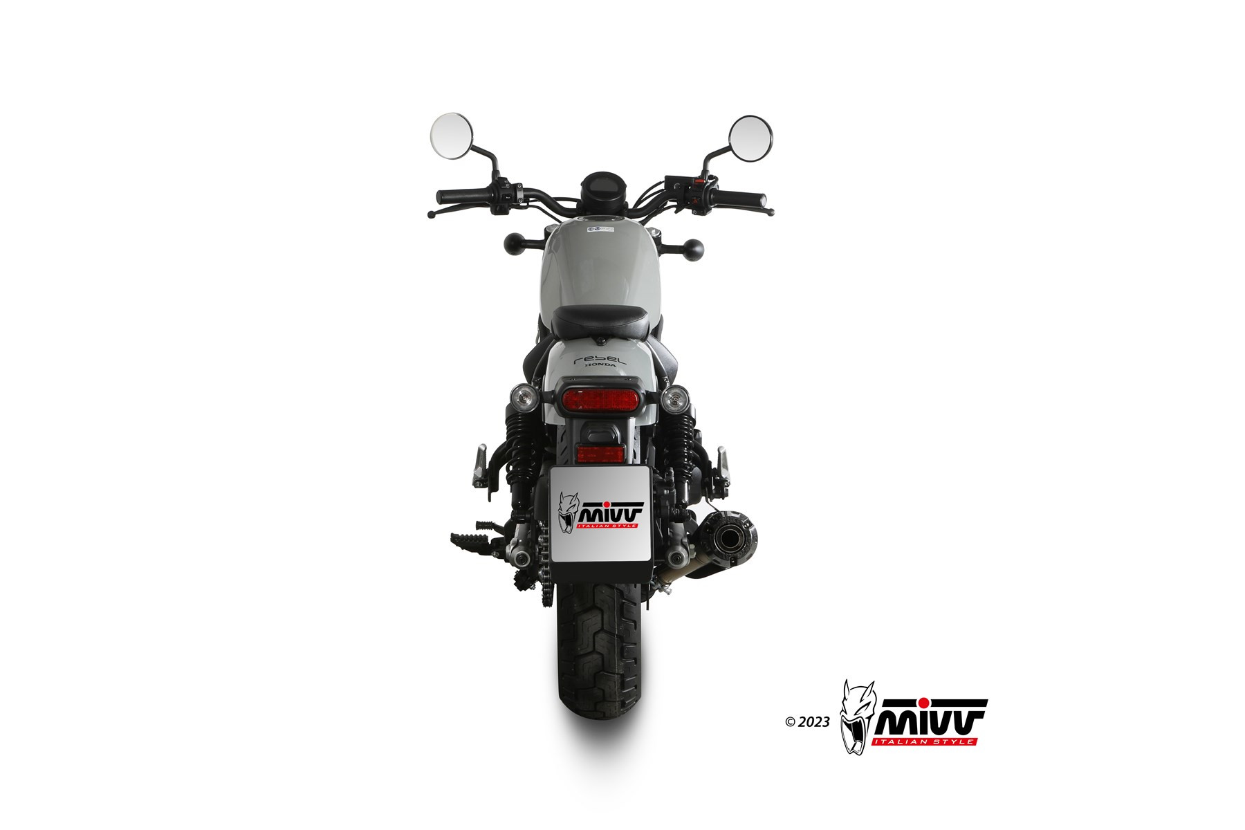 Mivv Slip-On HR-1 Black con tapa en carbono Honda CMX 500 Rebel 2022-24