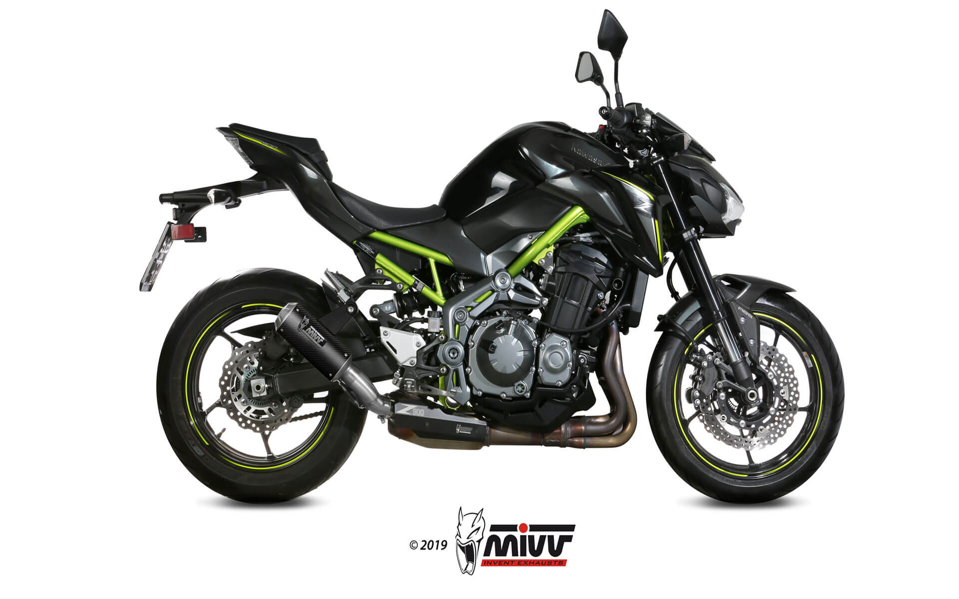 Mivv Slip-On Mk3 carbono Kawasaki Z900 2017-23