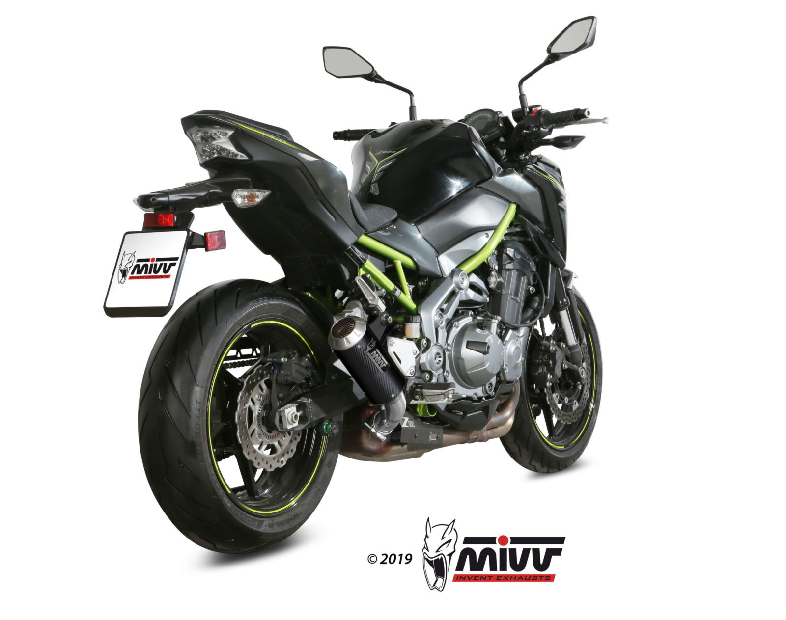 Mivv Slip-On Mk3 carbono Kawasaki Z900 2017-23