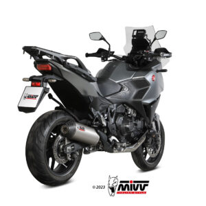 Mivv Slip-On OVAL Titanium con tapa en carbono Honda NT 1100 2022-24