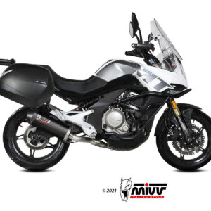 Mivv Slip-On Oval Black con tapa carbono CF Moto 650MT 2021-24