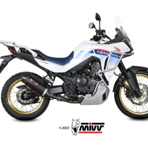 Mivv Slip-On Oval Black con tapa carbono Honda XL750 Transalp 2023-25