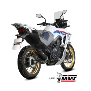 Mivv Slip-On Oval Black con tapa carbono Honda XL750 Transalp 2023-25