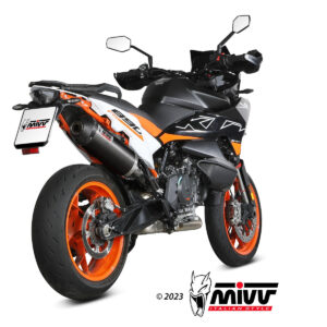 Mivv Slip-On Oval Black con tapa carbono KTM 890 SMT 2023-25