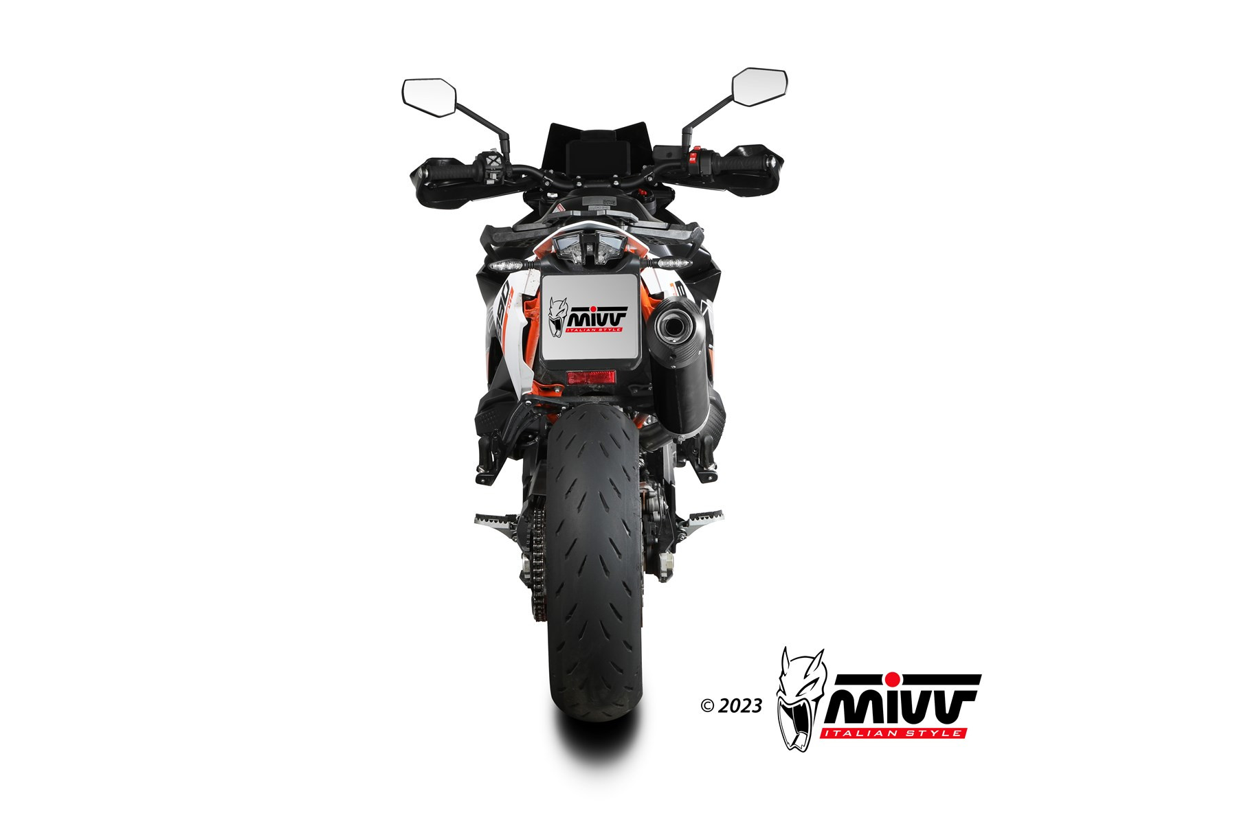 Mivv Full system 1x1 GP black con tapa carbono KTM 125 Duke 2011-16 / 200 Duke 2012-14
