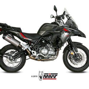 Mivv Slip-On Oval Titan con tapa carbono Benelli TRK 502 X 2018-25