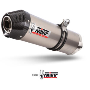 Mivv Slip-On Oval Titan con tapa carbono Benelli TRK 502 X 2018-25